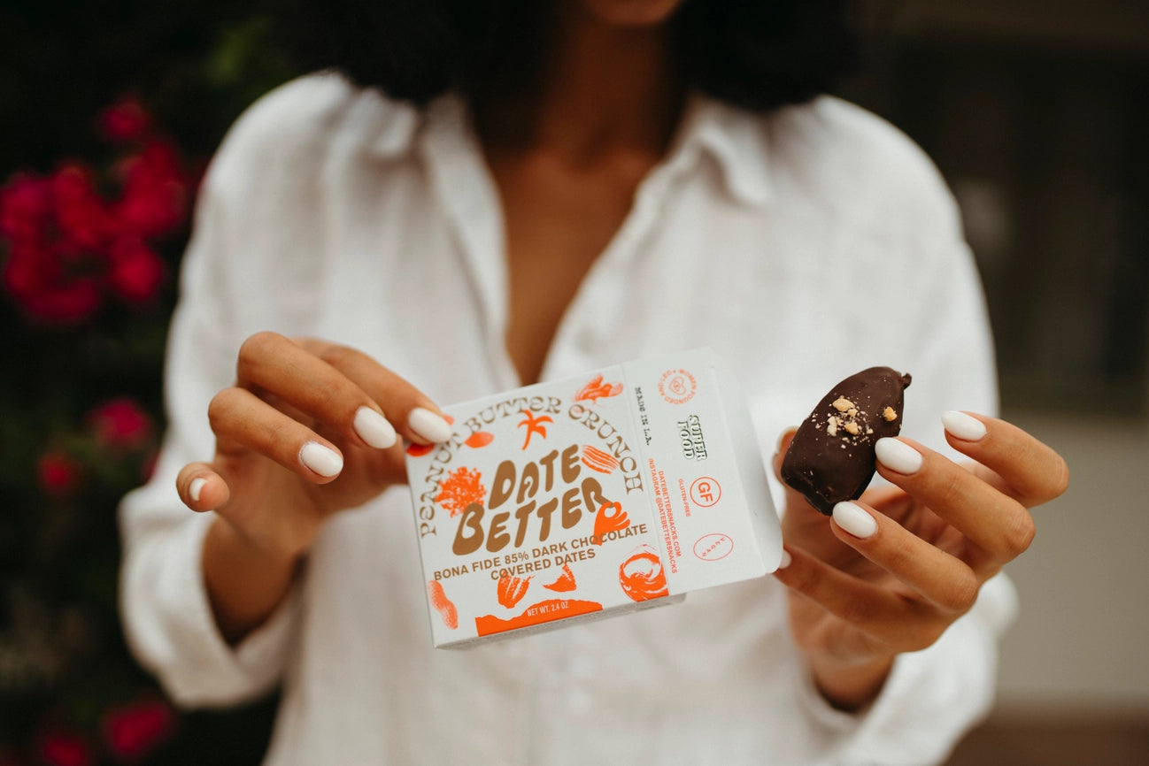 Peanut Butter Crunch Chocolate Covered Dates