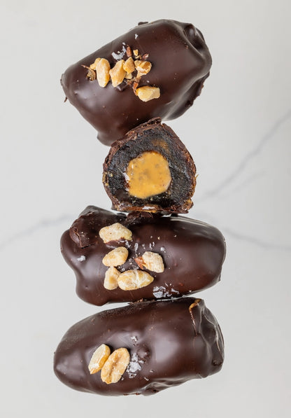 Peanut Butter Crunch Chocolate Covered Dates